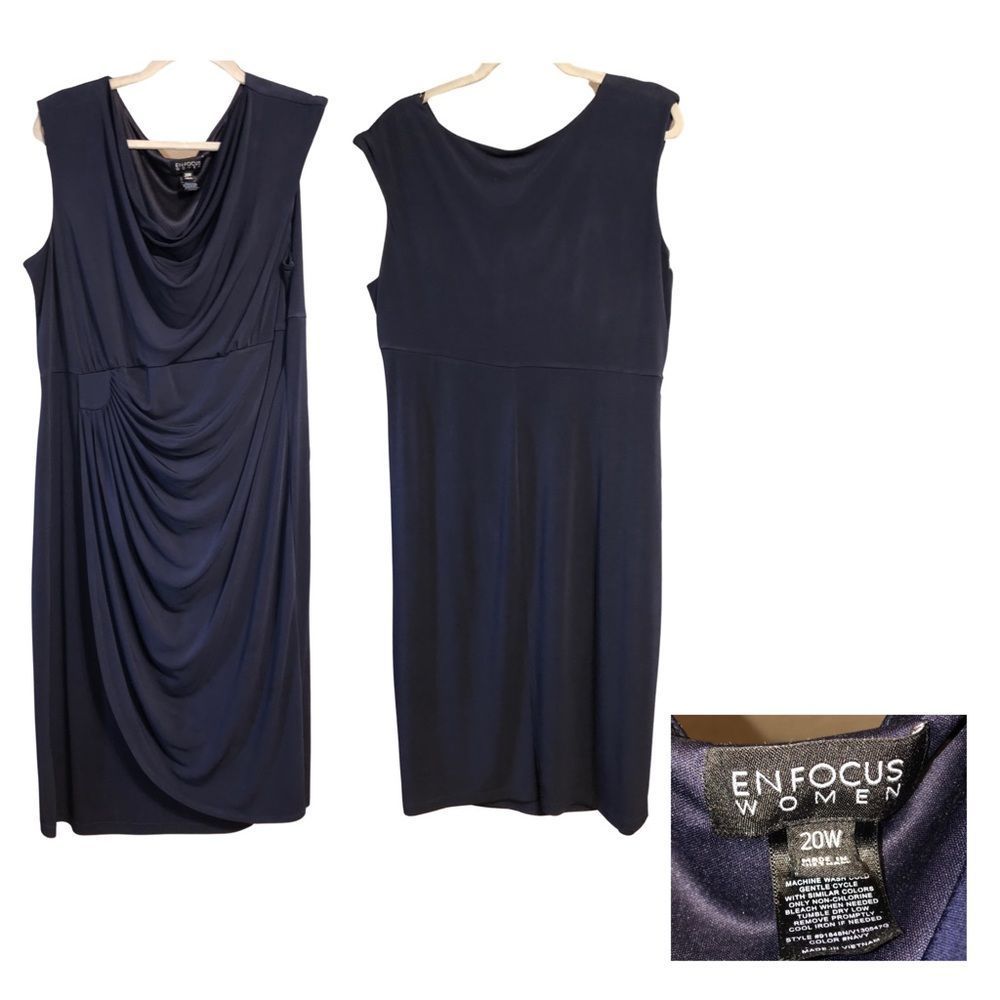 EnFocus Women Sleveless Navy Dress 20W
